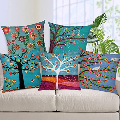AEROHAVEN™ Set of 5 Abstract Hand Made Jute Throw/Pillow Cushion Covers - CC08 - (24 x 24 Inch)