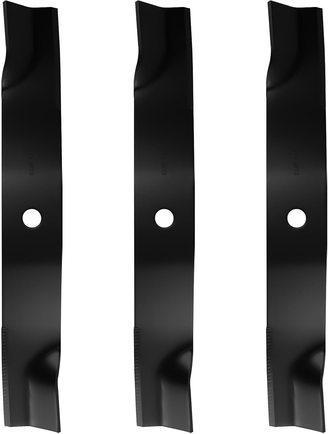 (3) 60" High Lift Blades for John Deere TCU15881 M128485 M131958 1023E 1025R 737 757 777 797 3033R 3038R 3039R 3045R 60 inch Deck Lawn Mower Blades Replace for M144196 M163983, Black