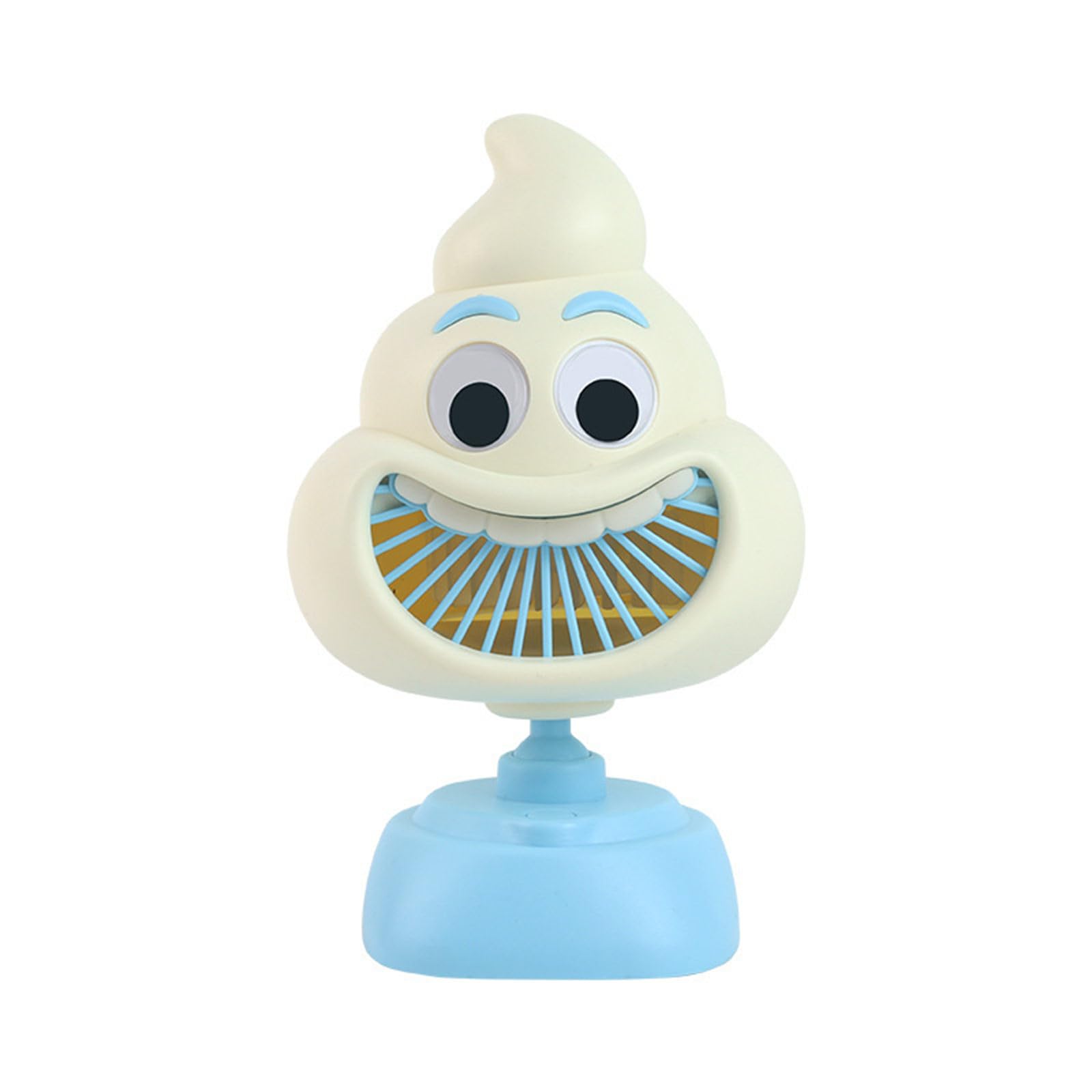 kokdid Creative Novelty Handheld Fan Poop Shape Portable Desktop Design Motor for Kids Adults Travel Electric