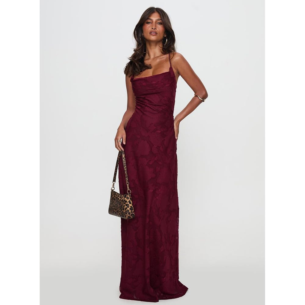 Vestido Largo Verano Mujer Vestido Lencero Sexy Sin Espalda Estampado Encaje, Elegante Vestidos Plisado Maxi Sin Mangas Cuello Halter Vestidos Playa Cóctel Bohemio Fluido Corte A
