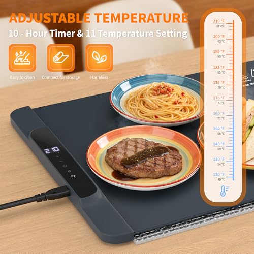 HOTEAGLE Food Warming Mat with Heat Resistant Pad for Family Dinner 26"x15" - image 3