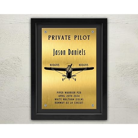 Personalized Private Pilot Framed Award Plaque-Fly to New Heights