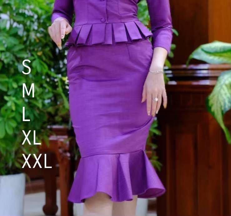 Beautiful Thai/Laos Thai Traditional Skirt (Dynamic) - 9 Colors and Size S, M, L, XL, XXL Silk Skirts for Women.2