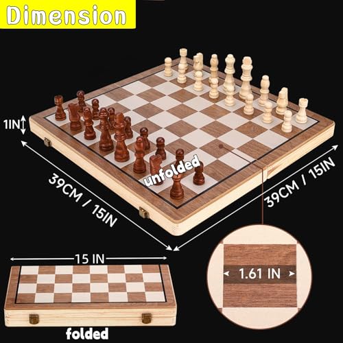 Set de Ajedrez Magnético Plegable de Madera 15" miniatura 3