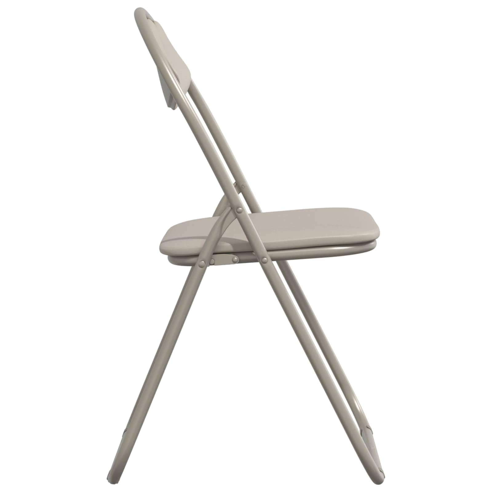 Chaise pliante 8 pièces en cuir synthétique sable 48 x 43,5 x 81 cm