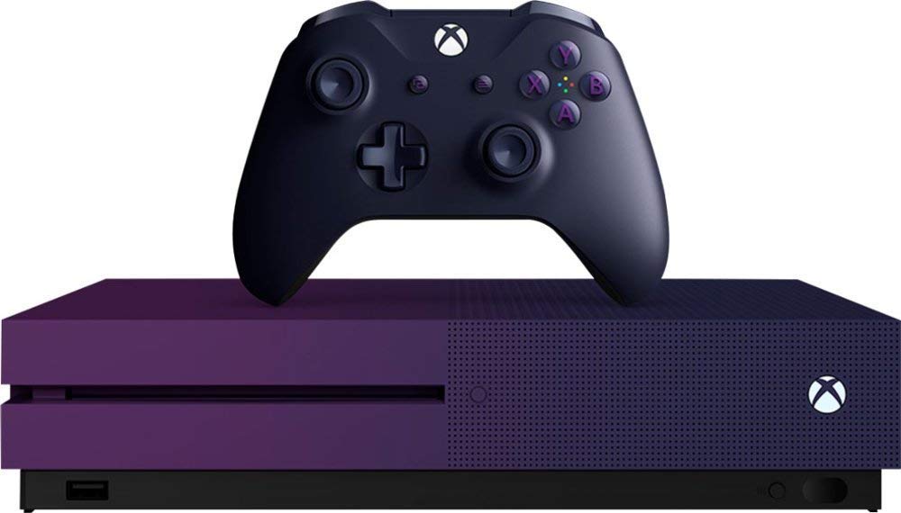 Product image of Microsoft Xbox One S Limited Edition Gradient Purple 1TB Console with Wireless Controller and 4K Ultra HD Blu-Ray (Renewed)