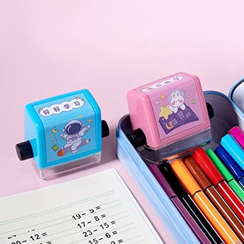 Math Practice Stamps, Lightweight Reusable Easy Operate Portable Addition Subtraction Math Learning Roller Stamps for Home Preschool Kindergarten Classroom Supplies