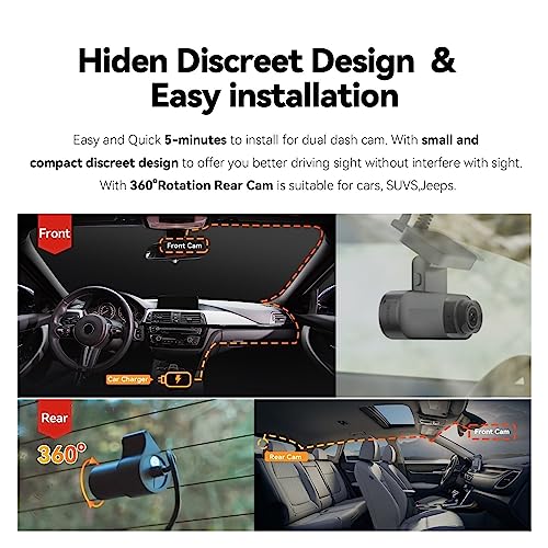 Dash Cam WiFi DELURA Enregistreur de Voiture 1600P Solution Contre les Litiges 64G