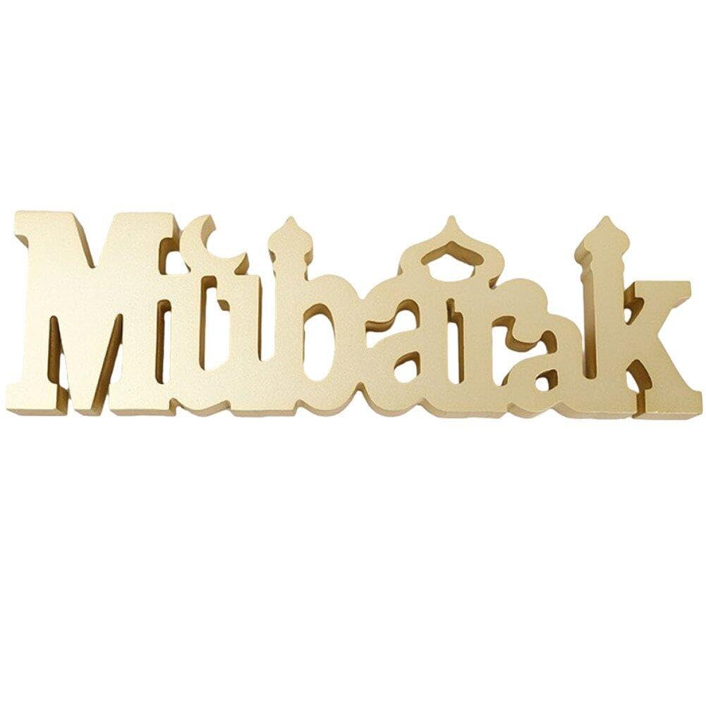 Décoration Eid Mubarak ornement Ramadan en bois pour table de fête et cadeaux islamiques