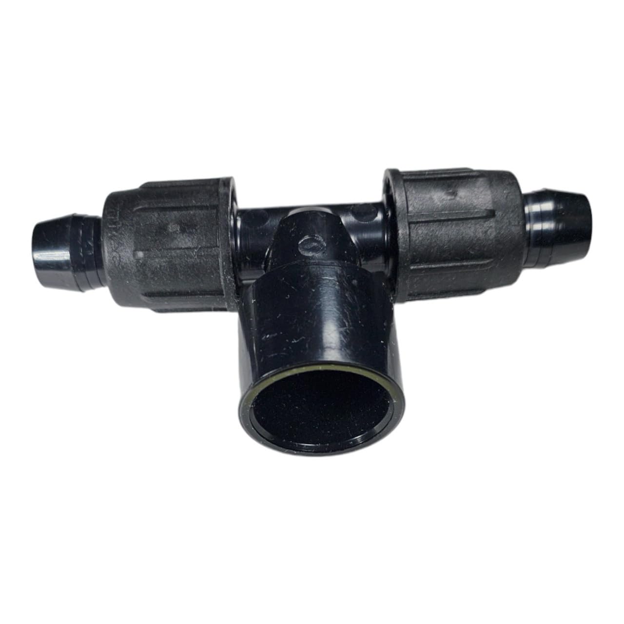 1/2” Easy Loc Tee x 3/4” PVC Slip Adapter – Connect Two 1/2” Drip Lines to 3/4” PVC – Reusable, Leak-Proof Drip Irrigation Fitting – Over Pipe or Into Socket (1)