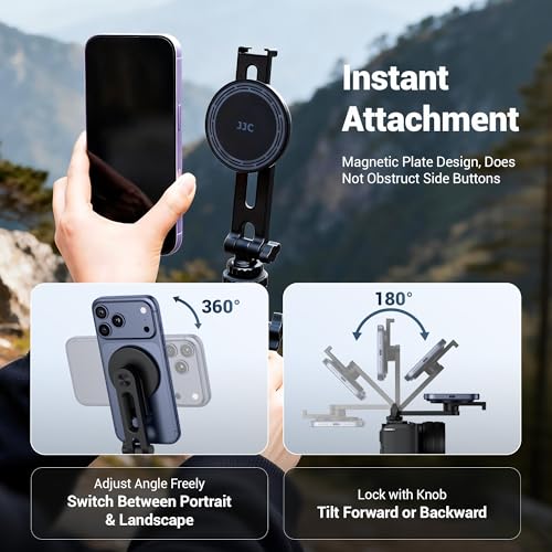Image of JJC Cold Shoe Magnetic Phone Tripod Mount Adapter for iPhone 17 16 15 14