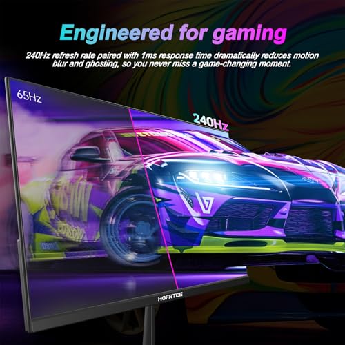 Image of 27 Inch 240Hz Gaming Monitor, QHD 2560x1440 Fast IPS Computer Monitor, 1ms MPRT, FreeSync, HDMI & DisplayPort, 100% sRGB, VESA Mountable, Ultra-Slim Bezel for FPS Gaming and Office