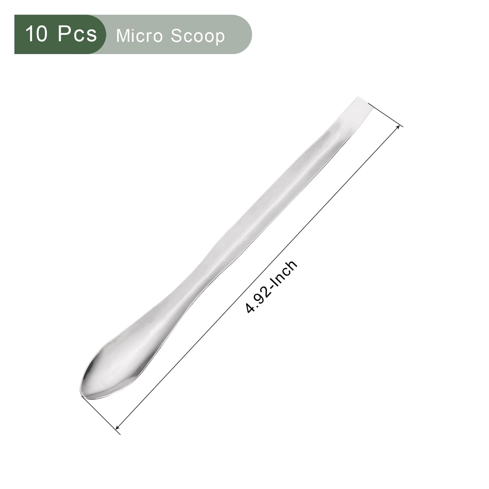 YOKIVE 10 Pcs Lab Spatula Spoon, Stainless Steel Micro Sampling Mixing Measuring Great for Laboratory (125mm/5-Inch)