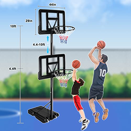 Dripex Basketball Hoop Outdoor 10FT Adjustable Height Goal, Portable