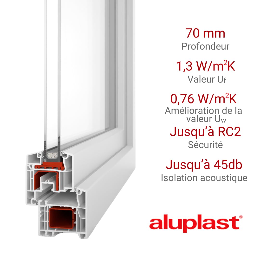 Finestra in PVC rinforzato 600 x 500 bianco | oscillante | vetro Climalit opaco | Profilo Aluplast | Consegna 24/48 ore