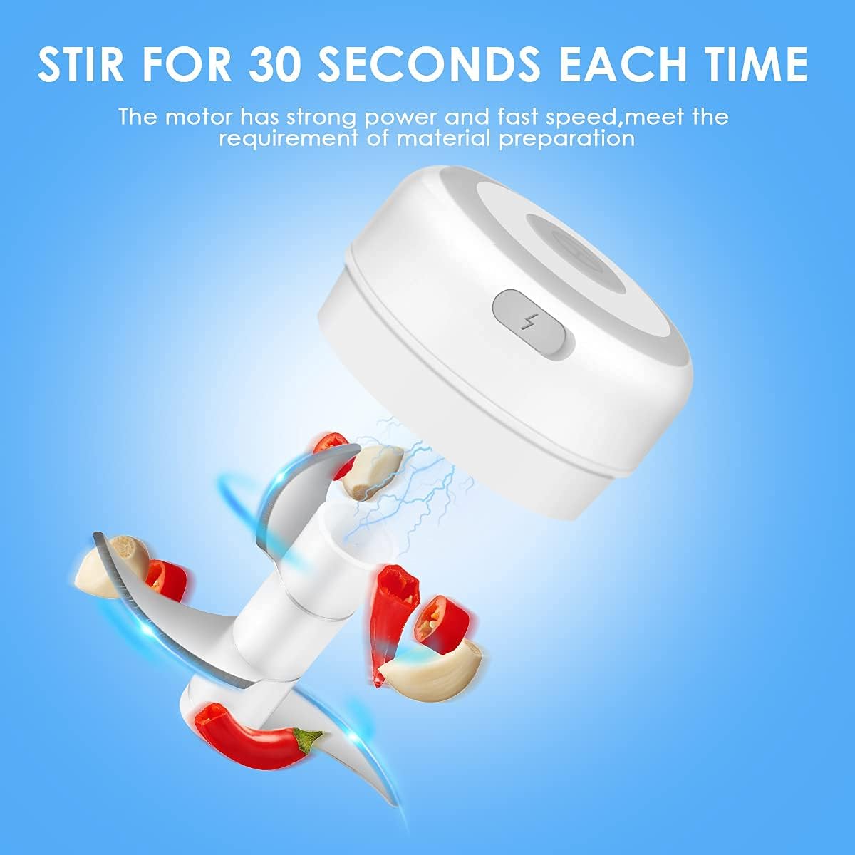 Tritacarne elettrico portatile senza fili robot da cucina con ricarica USB per tritacarne cipolle verdure per condimenti per bambini noci pepe