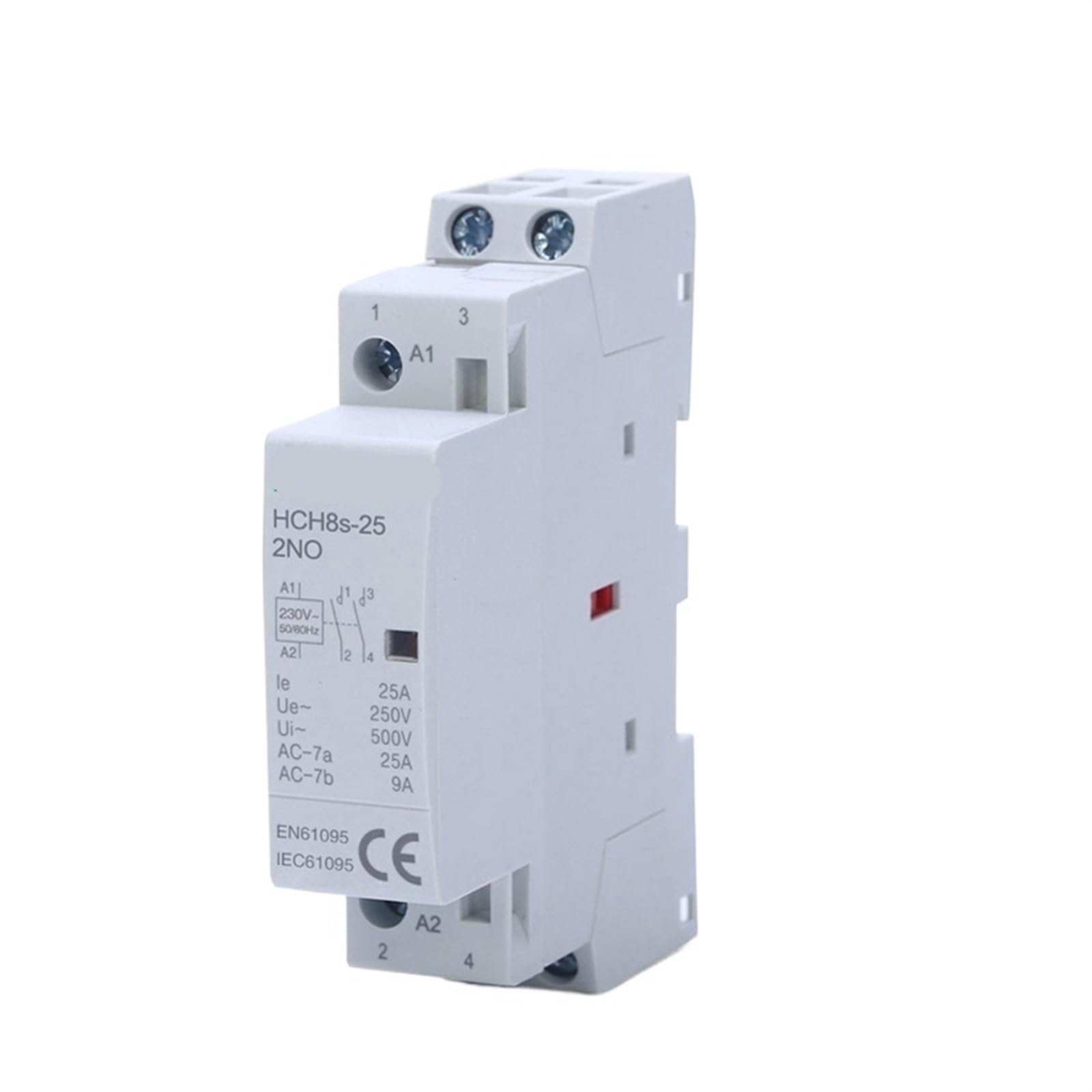 1 Uds HCH8s-25 Contactor Modular 2P 16A 25A 2NO o 2NC 1NO1NC 110V 220V Contactor automático doméstico Tipo de carril Din(25A 2NC AC230V)