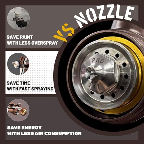 Paint Spray Gun PRD-717 VS Type with Split Nozzle 1.3mm Automotive Refinishing Spray Gun, Brown