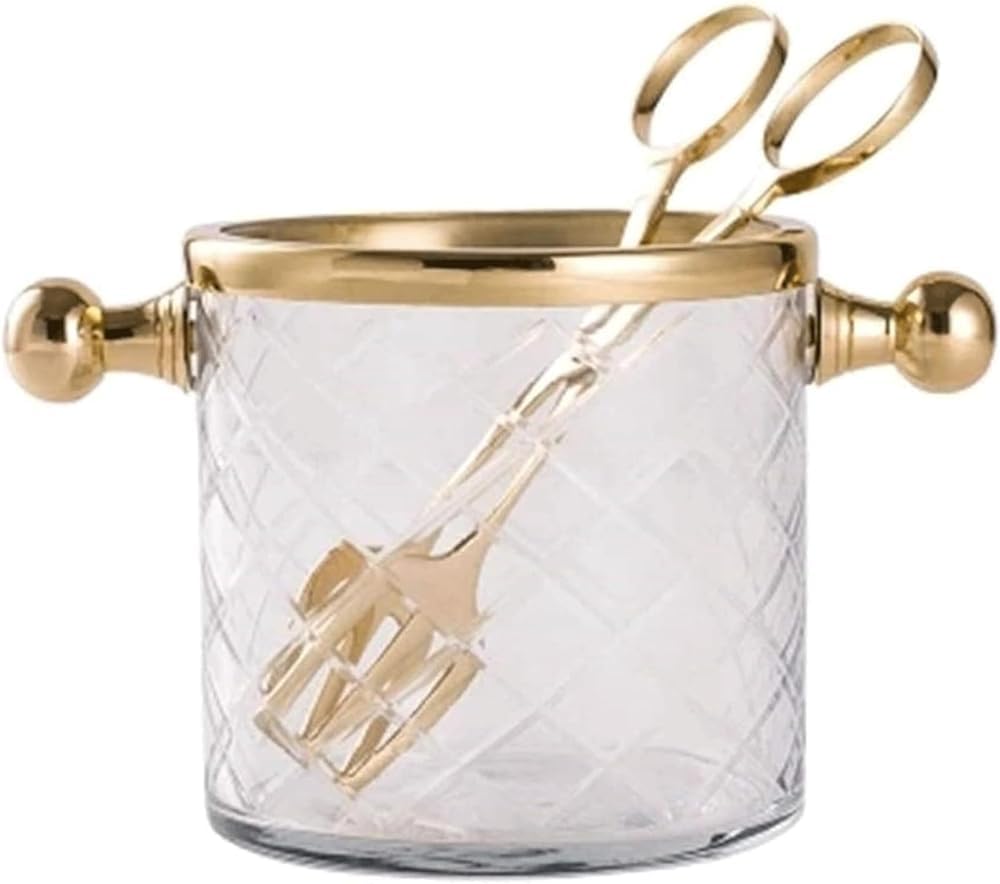 Secchiello per il ghiaccio isolato per champagne, vino, birra con pinze in acciaio inox, cestino per il ghiaccio di lusso per feste, bar a casa