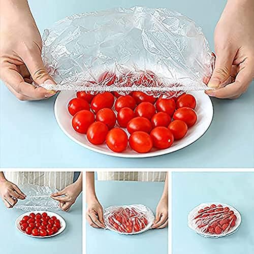 Fresh Keeping Bags 100Pcs Reusable Sealing Bags Food Cover Food Storage Covers, Elastic Stretch Adjustable Bowl Lids, Universal Kitchen Wrap Seal Fresh Keeping Caps