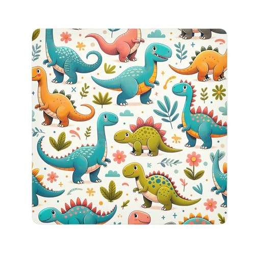 ODAWA Magic Cosmetics Pouch 13.8. In, Dinosaur Fun Green Magic Self-adhesive Storage Protective Cloth, Lens Protector for Camera