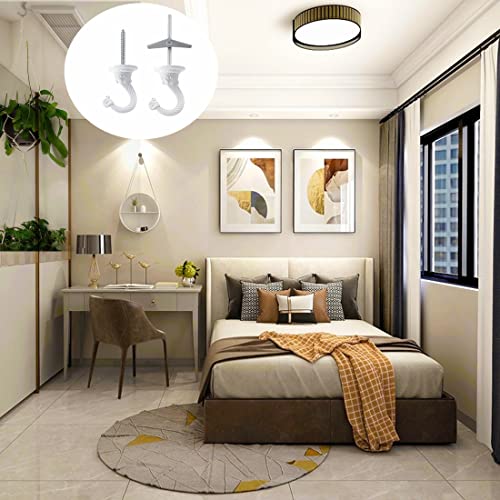 2-Sets-55mm217-Ceiling-Metal-Ceiling-Hooks-Heavy-Duty-Swag-Ceiling-Hooks-with-Hardware-for-Hanging-PlantsChandeliersWind-ChimesOrnament-White