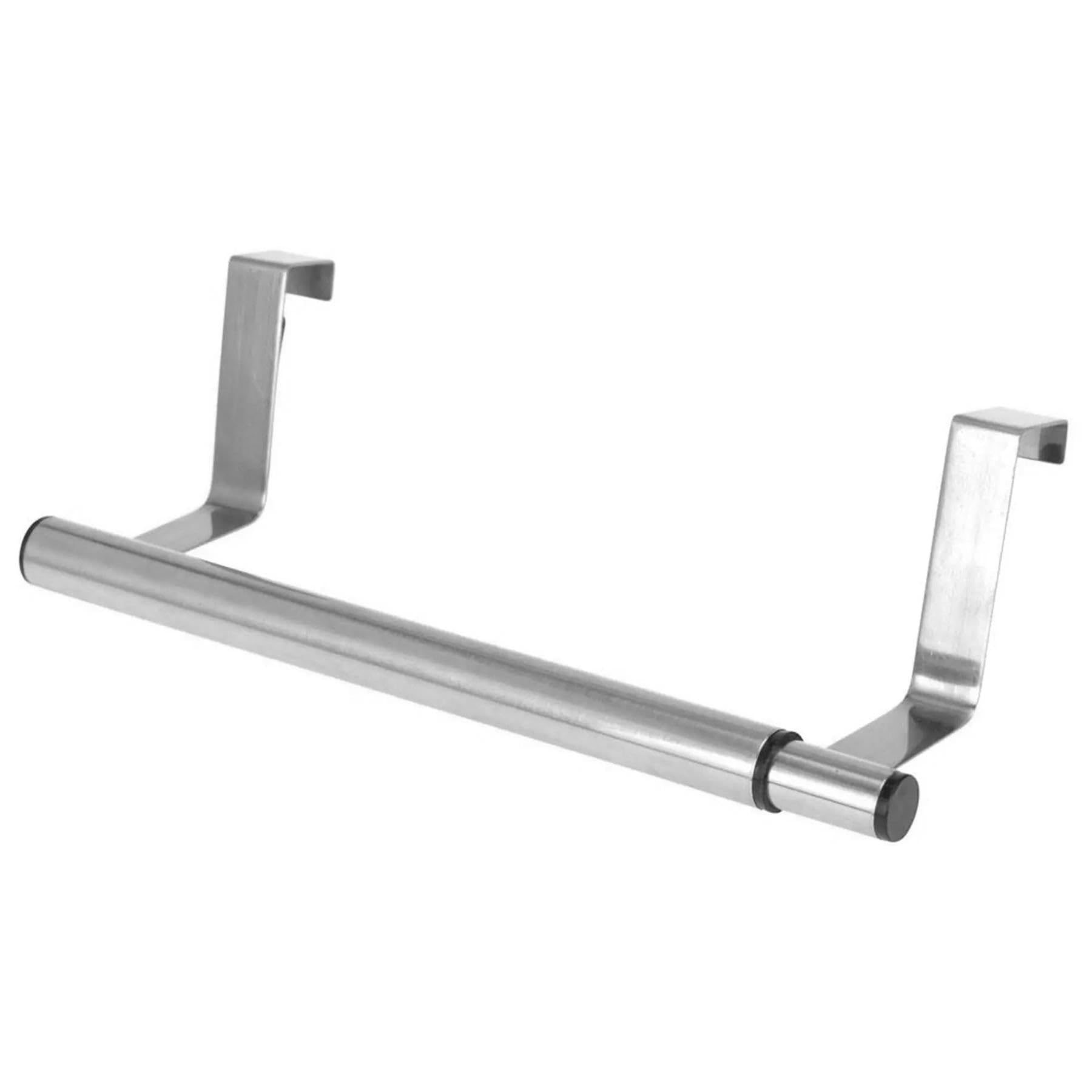 GEEZY Stainless Steel Extendable Over Door Towel Rail 25-40cm - Adjustable Kitchen Cupboard Bar & Hanging Rack - No Drill Holder for Tea Towels, Bathroom Hand Cloths & Accessories