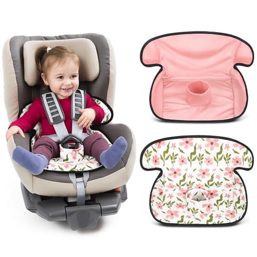 Image of HunnmingRe 2 Pack Floral Car Seat Protector for Potty Training Waterproof Piddle Pad Cover from Spillages Nappy Leaks Toilet Training Anti Slip Backing Strollers Carseat Liner for Toddlers Babies