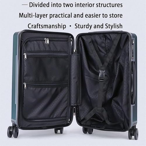 Hard Shell Suitcase Aluminum Frame Carry On Luggage with Quiet Spinner Wheels Portable Travel Trolley Case TSA Customs Lock2
