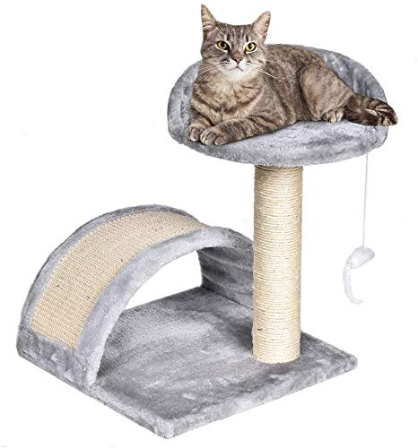 Small Cat Tree Sisal Scratching Post Furniture Playhouse Pet Bed Kitten Toy Cat Tower Condo for Kittens (Color May Vary)