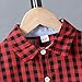 Voxikidio Boys 5-6 Years Red Plaid Shirt & Washed Jeans Set Winter Clothing Outfit Long Sleeve Tops Tshirts Fashionable Kids Pants Set(5-6Y)