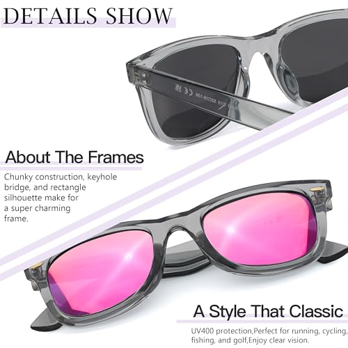Image of SIPHEW Polarized Sunglasses for Women & Men - UV400 Mirrored Beach Eyewear, Designer Unisex Fashion Sunglasses w /Medium Fit
