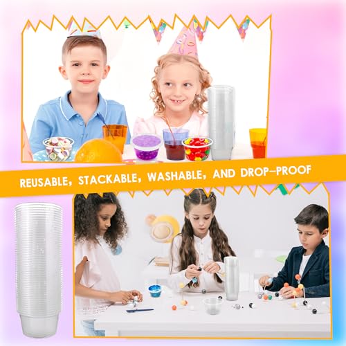 Image of 150 Pcs 4 Oz Slime Containers with Lids Small Storage Containers Plastic Foam Ball Storage Containers Portion Cups Storage Jars with Lids for Slime DIY Art Craft Making Salad Dressing Food