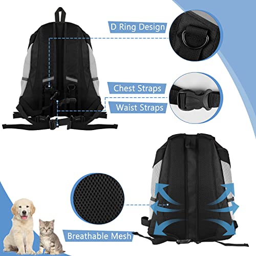 Smont Dog Backpack Dog Backpack Carrier Medium Dog Front Backpack Adjustable Dog Chest Backpack Ventilated Mesh Dog Travel Backpack With For Hiking Cycling Outdoor Use M (7-13 Lb) Black thumb #4
