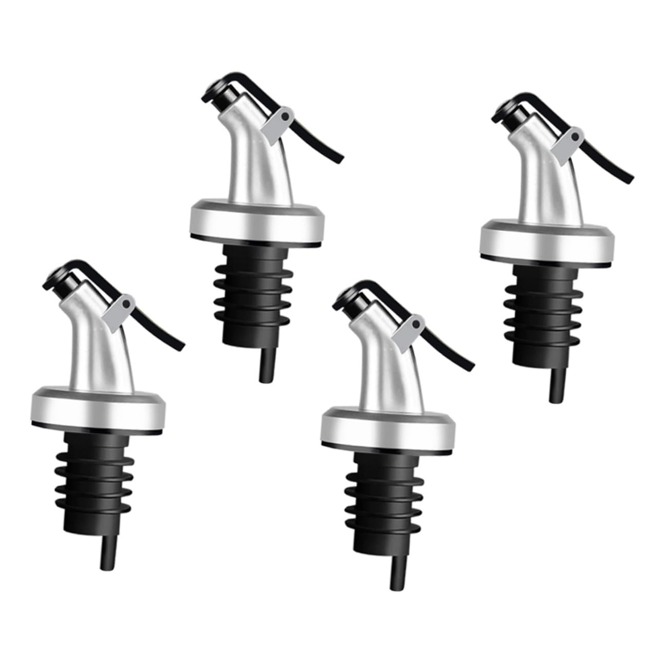 OUNONA 4Pcs Press Oil Stopper Spout Leakproof Nozzle Wine Pourer for Liquor Oil Bottles Versatile Kitchen Accessories for Home Professional Use Compatible with Bottles