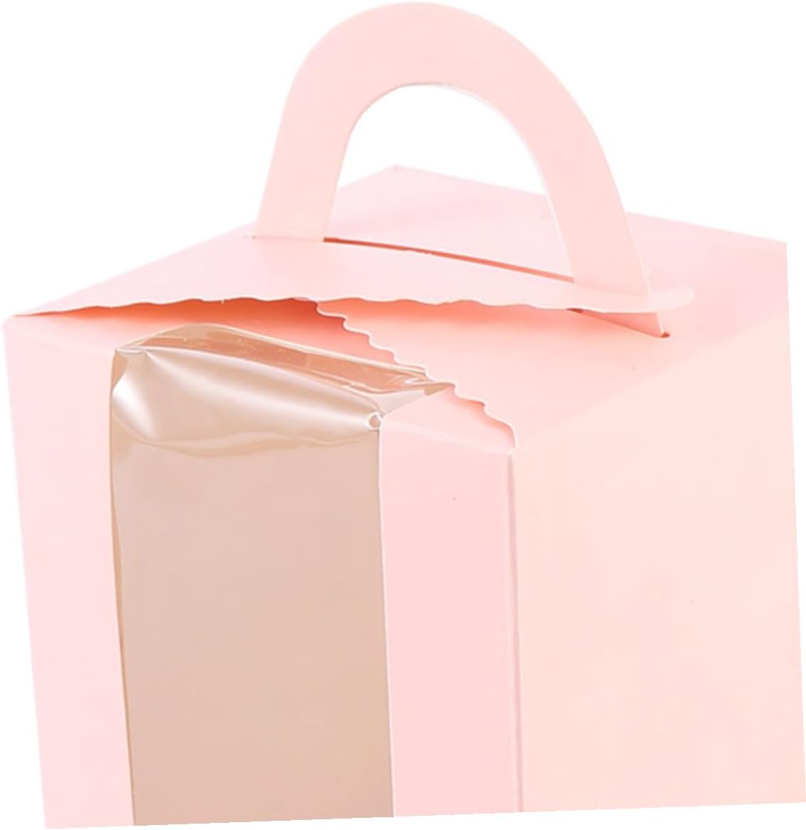 50pcs Pink Single Cupcake Boxes with Window, Paper Muffin Holder Food Packaging Containers for Bakery, Dessert, and Party Use