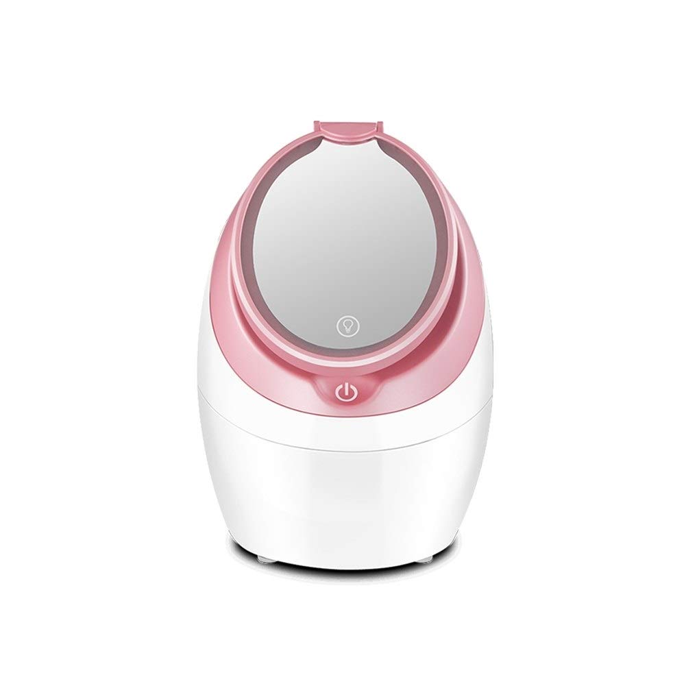 Nano Mist Face Steamer - Ciepła Mgiełka Spa do twarzy Parowiec z lusterkiem do makijażu LED - Domowy nawilżacz do sauny Głębokie nawilżanie - Zaskórniki Usuń pory oczyszczają