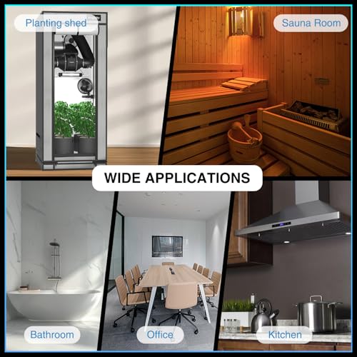 Brogachy100mm Regelbar Rohrventilator 365m³/h, Abluftventilator 3000 RPM,mit Dreiphasiger EC-Motor, für Heizung, Kühlung,Booster, Wachstumszelte, Hydrokulturen, Heimgebrauch, Belüftung.