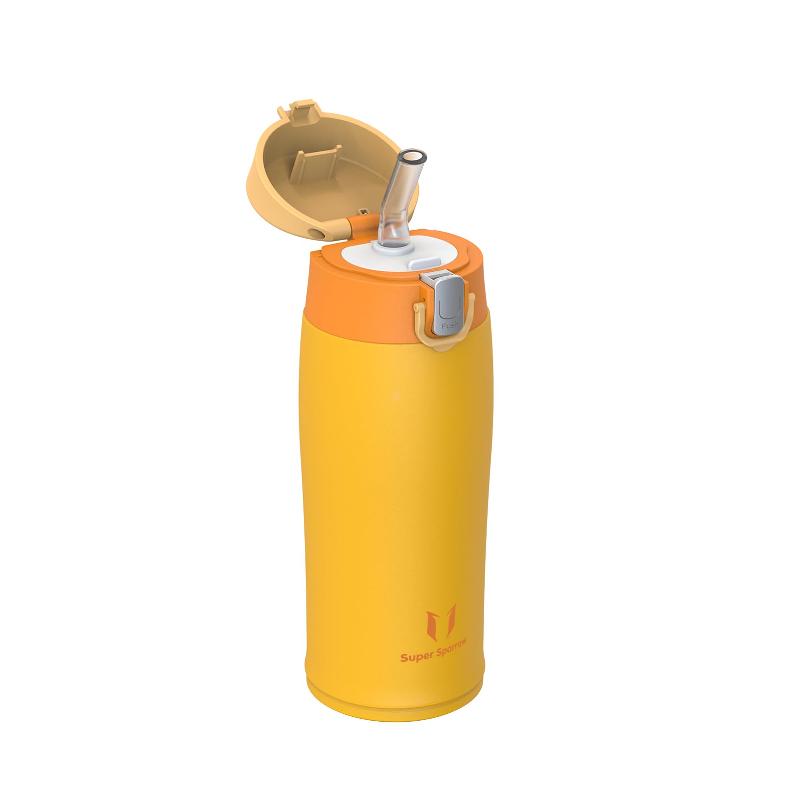 Super Sparrow Borraccia Termica Cannuccia, Borraccia in Acciaio Inox - 350ml, 500ml, 750ml - Senza BPA Tazza Borracce Termiche, Bottiglia Termica per Bambini, Scuola, Sportiva