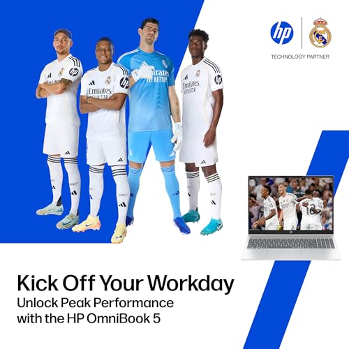 Image of HP Smartchoice OmniBook 5 (Previously Pavilion) 50 Tops, AMD Ryzen AI 5 340 (16GB LPDDR5X, 512GB SSD) WUXGA 2K, 16'' /40.6cm, Win11, Office24, Silver, 1.79kg, ag1037au, Next Gen AI Copilot+ Laptop