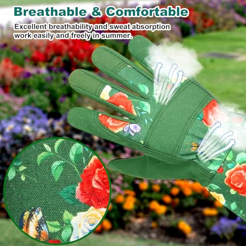 DLY Gardening-Gloves-for-Women, Breathable and Comfortable Long-Leather-Garden-Gloves - Image 4