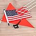 Bike Flag, 6 Feet High Visibility Safety Flag with Heavy Duty Fiberglass Flag Pole, Tear-Resistant Polyester Bicycle Flag and Cycling Handlebar USA Flag, Waterproof Cycle Flag with Bracket (1 Pack)…