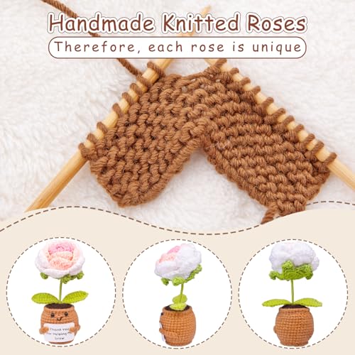 Muñeca de crochet rosa positiva mini hecha a mano miniatura 3