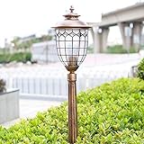 Europäische Postlaterne, regenfest, rostfrei, Straßenlaterne, pastoral für Gartengemeinschaft, E27, traditionelle Terrasse, wasserdichte Hochmast-Säulenlampe (Farbe: Bronze, Größe: 2,15 m) (Bronze 1,4