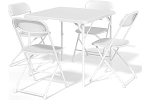 Plastic Folding 5-Piece Set: Ideal for Card Games, Dining, and Outdoor Adventures