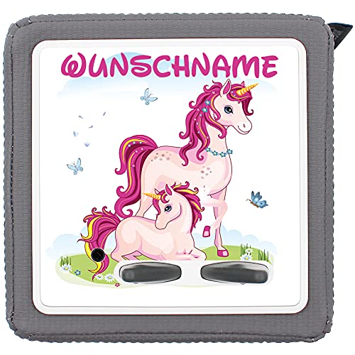 yabaduu Schutzfolie Schutzcover für Toniebox 1 passgenau selbstklebend kindgerecht Folie Zubehör für Kinder Spielzeug (Y031-40 Einhörner, Mit Wunschname)