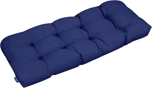 Cojín de banco copetudo para muebles de exterior, cojines de columpio de patio, cojines de sofá biplaza con esquinas redondas (44 x 19 x 5 pulgadas,