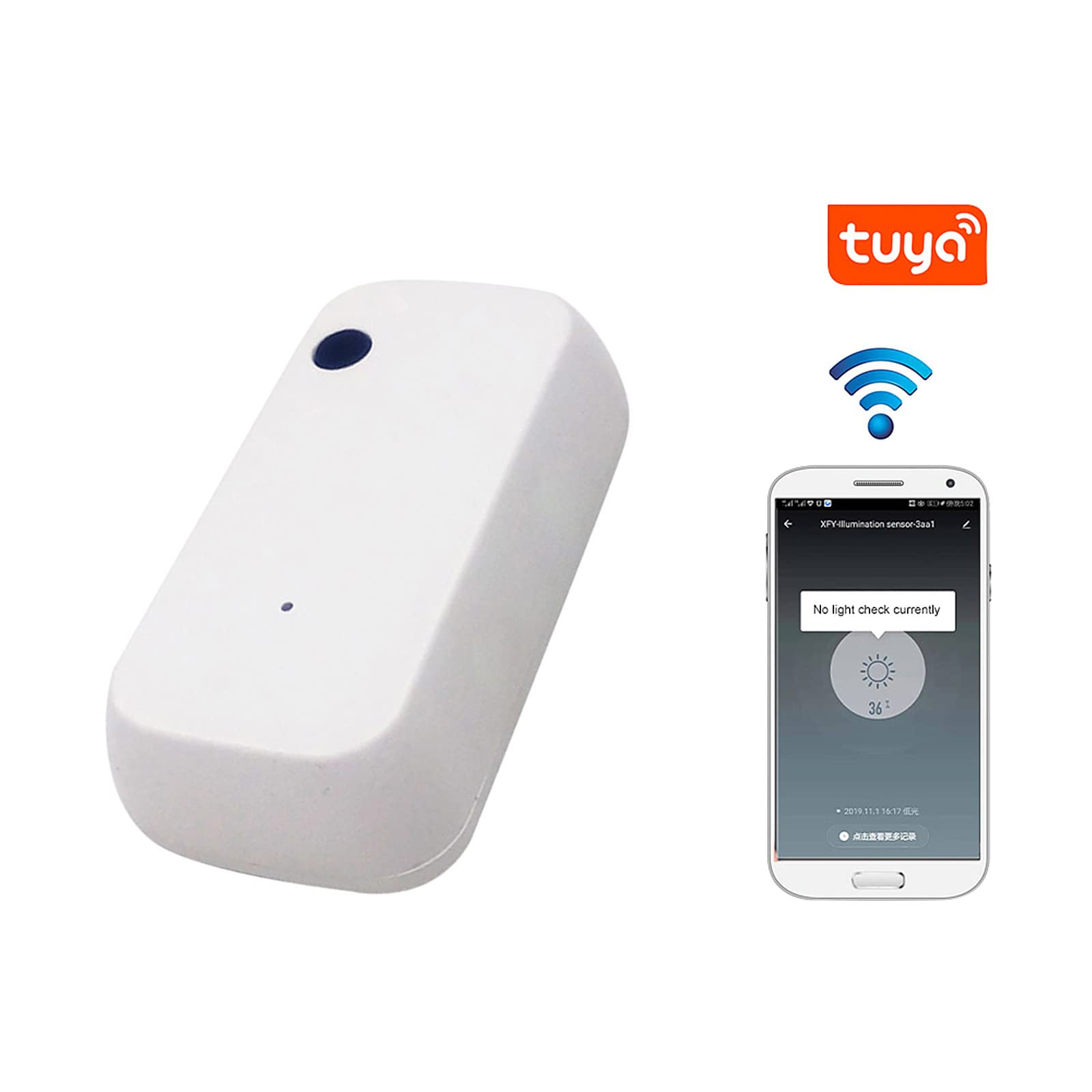 Sensor de luz Trabajar con Smart Life App Linkage Intelligence Sensor de iluminación Accionado por TuYa