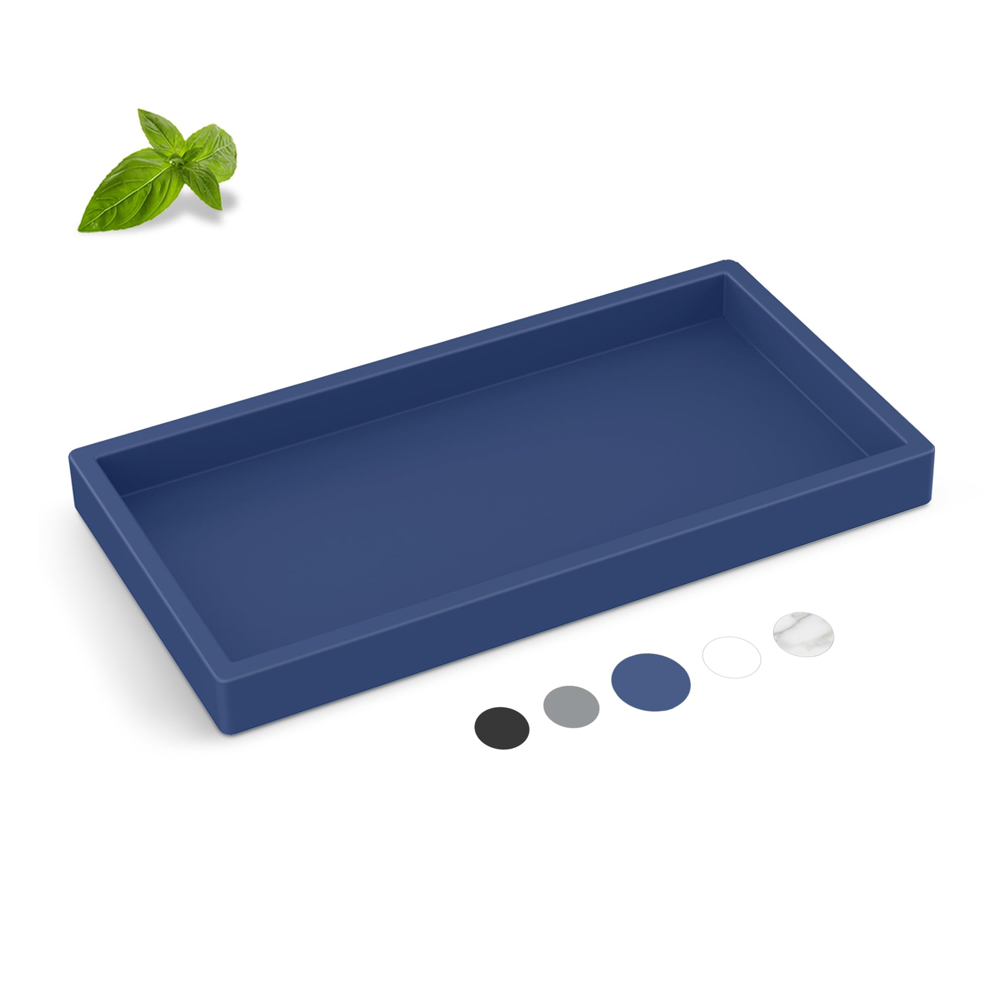EG-SIPRO Bathroom Counter Tray, High-Grade Thickened Silicone Vanity Tray, Shatterproof Durable Rectangle Soap Dispenser for Countertop