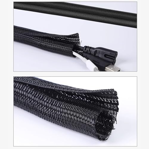 Organizador de Cables Trenzados TangleFree Manguito para Escritorio, TV, Aplicaciones Automotrices y Motocicletas para Cables Desordenados Manguito Trenzado PET Nylon miniatura 5